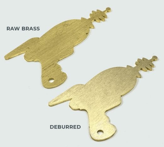 Brass parts with and without linear deburring service
