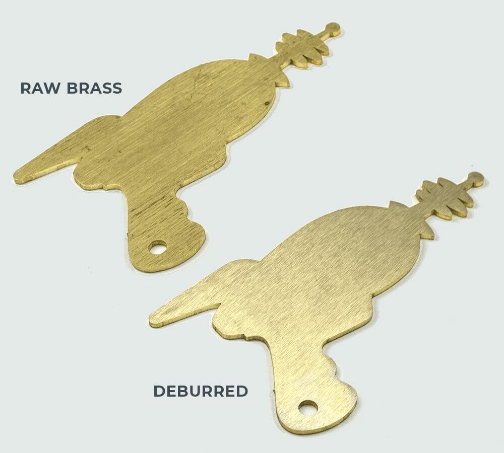 Brass parts with and without linear deburring service