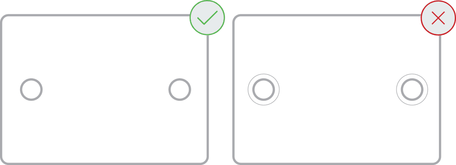 Two graphics that show what it looks like when you leave lines in your file versus when you remove all lines.