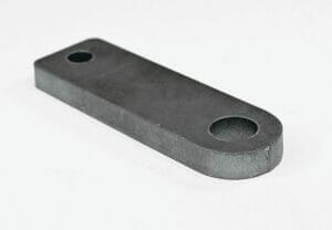 Image of small laser cut hot rolled carbon steel on a white background