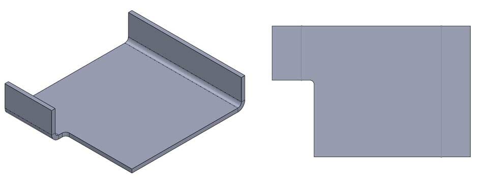 Image showing a bent part with no bend reliefs.