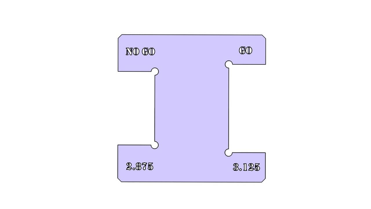 Illustration of a Go/No-Go tolerance template