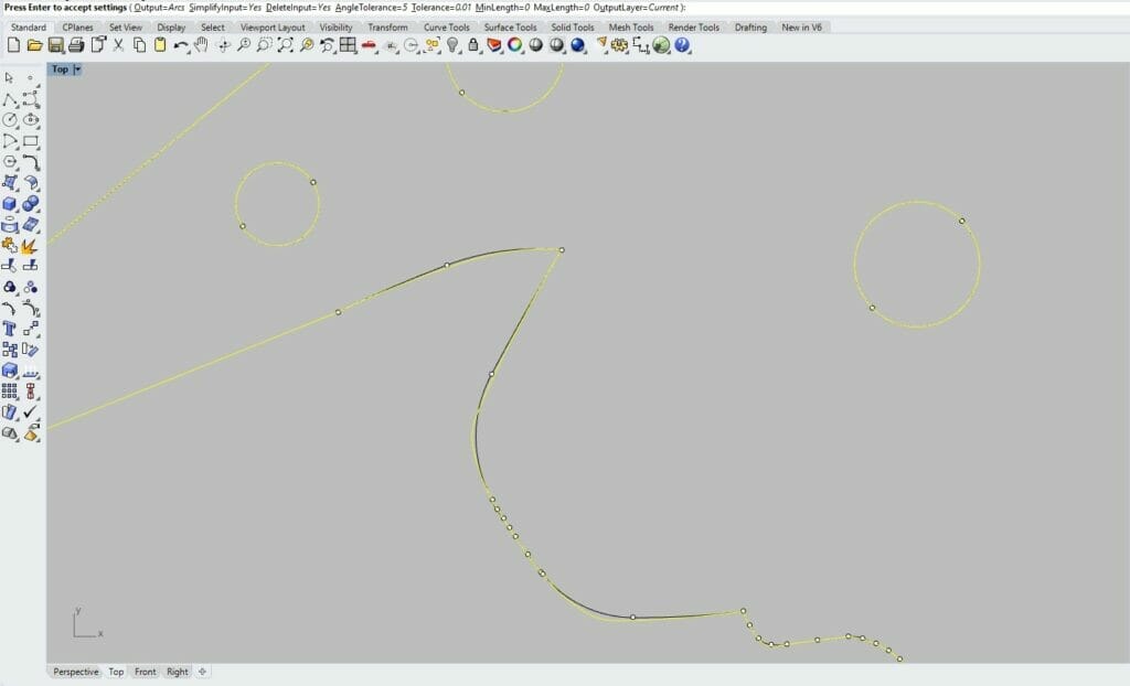 Screenshot of the same design from earlier but with reduced nodes in Rhino3D