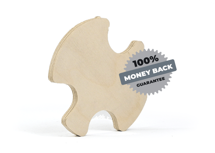 SendCutSend offers a money-back guarantee on custom cnc routed baltic birch plywood parts