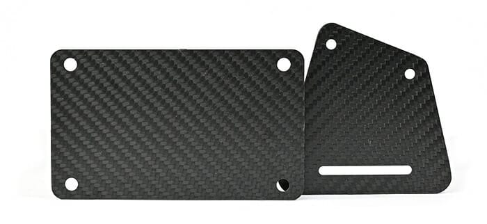 Custom waterjet cut carbon fiber parts from SendCutSend