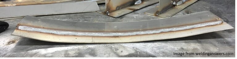 Warped sheet metal from thermal stress