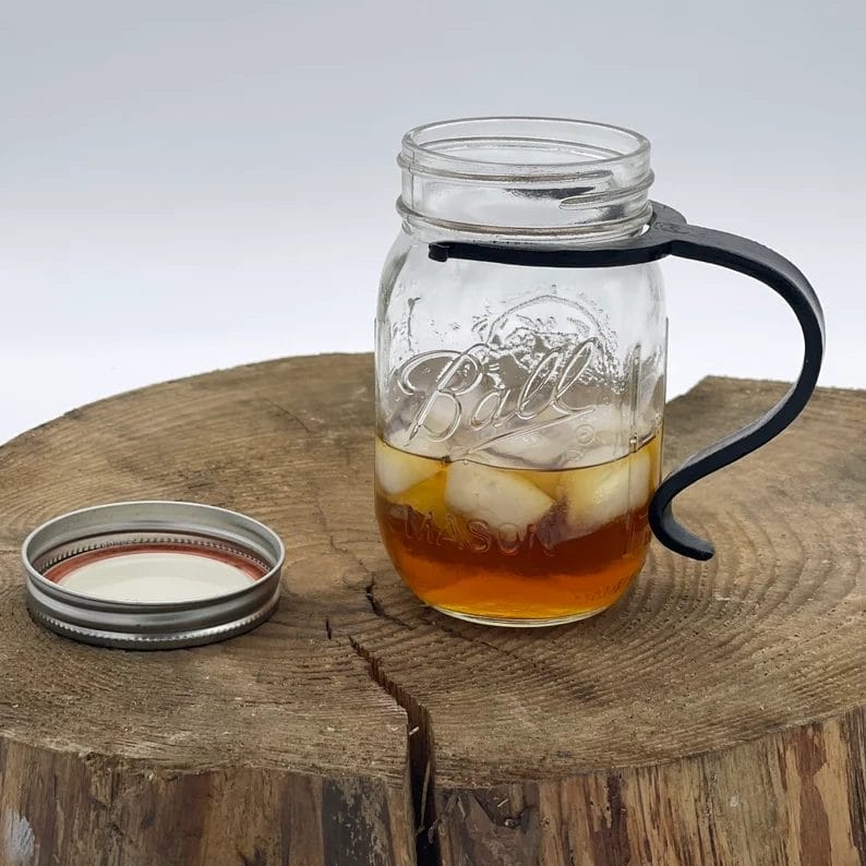 forged sheet metal handle for mason jar using SendCutSend plasma cutting