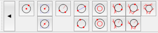 Circle tool shortcuts in QCAD