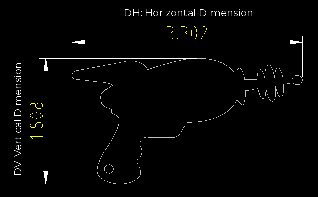 Example of horizontal and vertical dimension