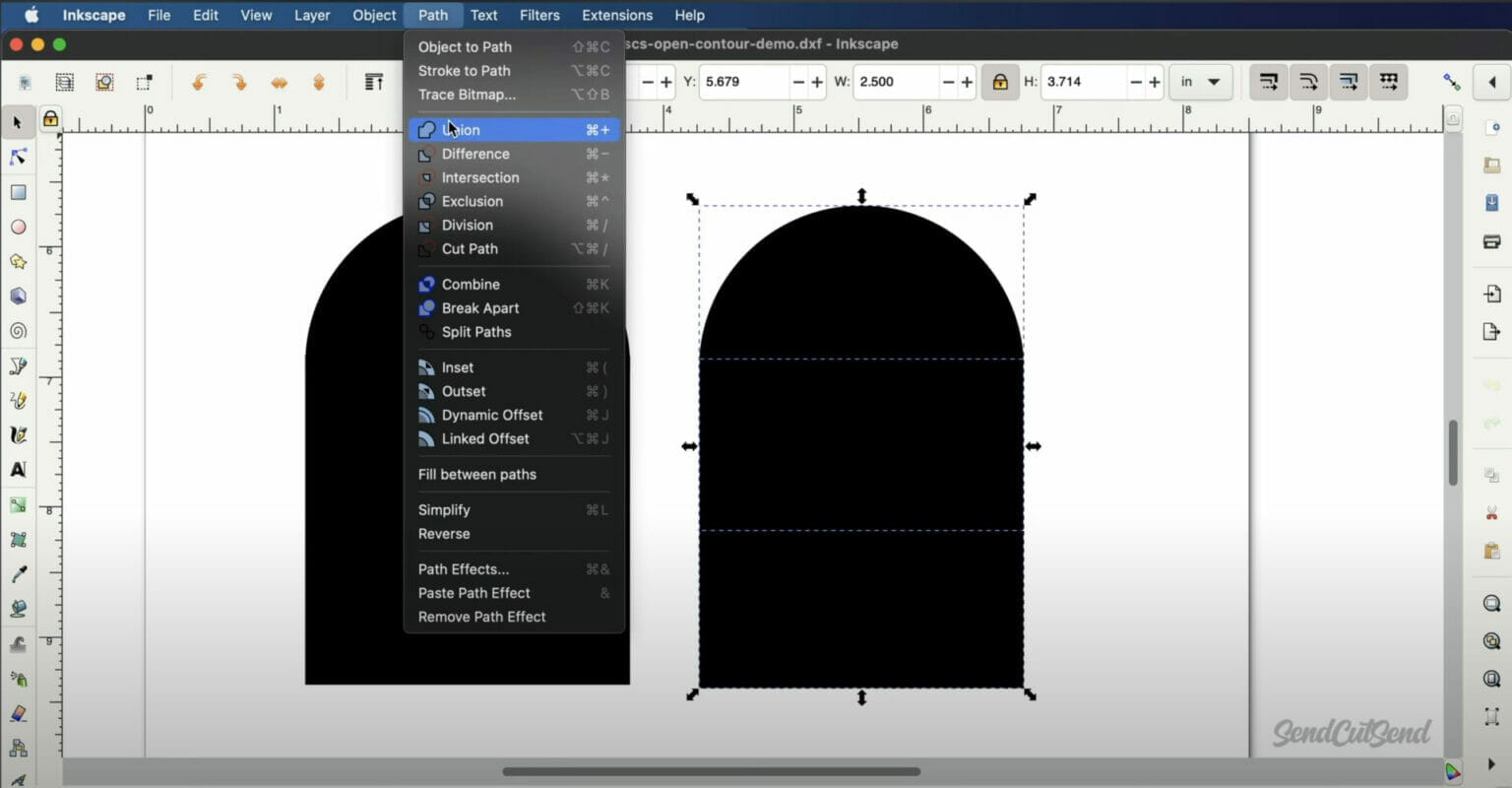 Export a DXF from Inkscape for Laser Cut Parts