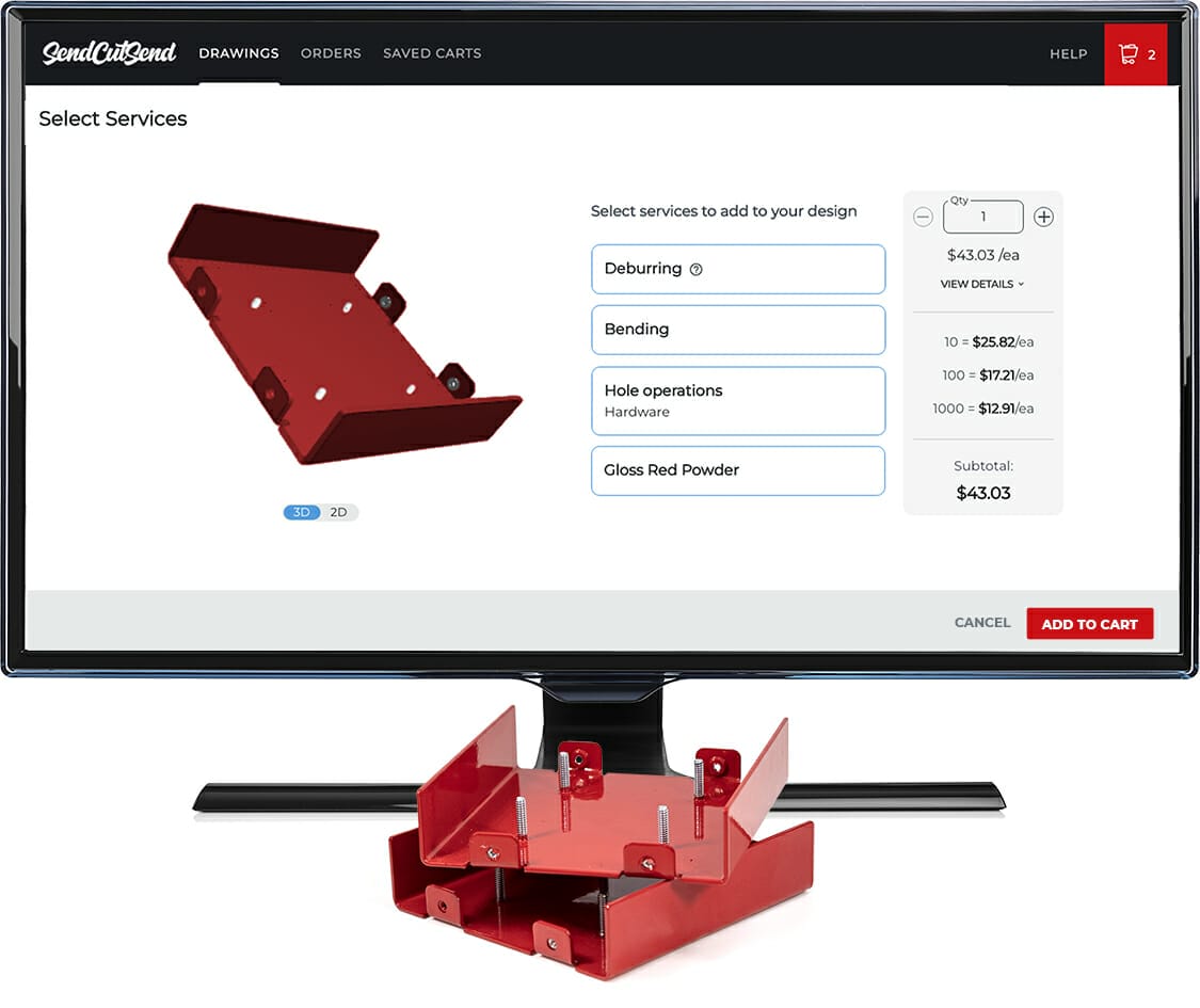 Online Laser Cutting & Metal Bending Service