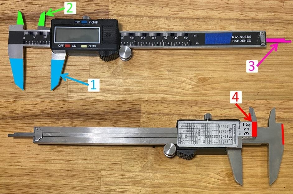 Measuring with shop calipers