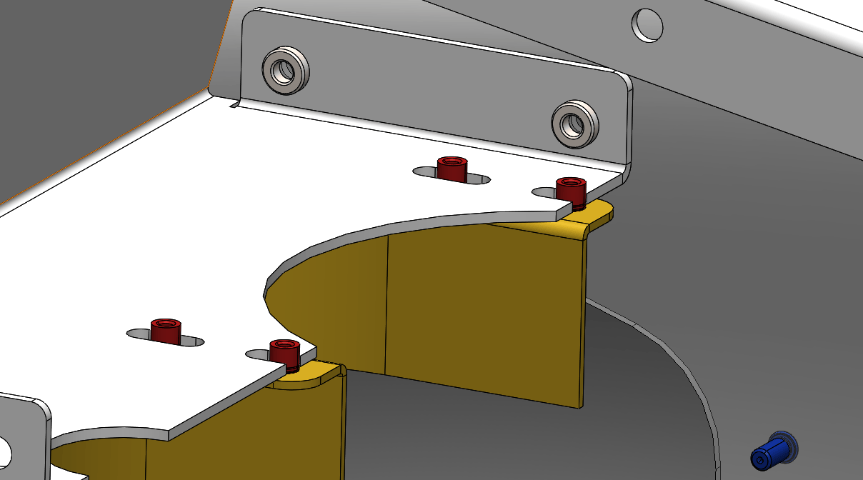 Standoffs in slots allow for adjustment in the final assembly.