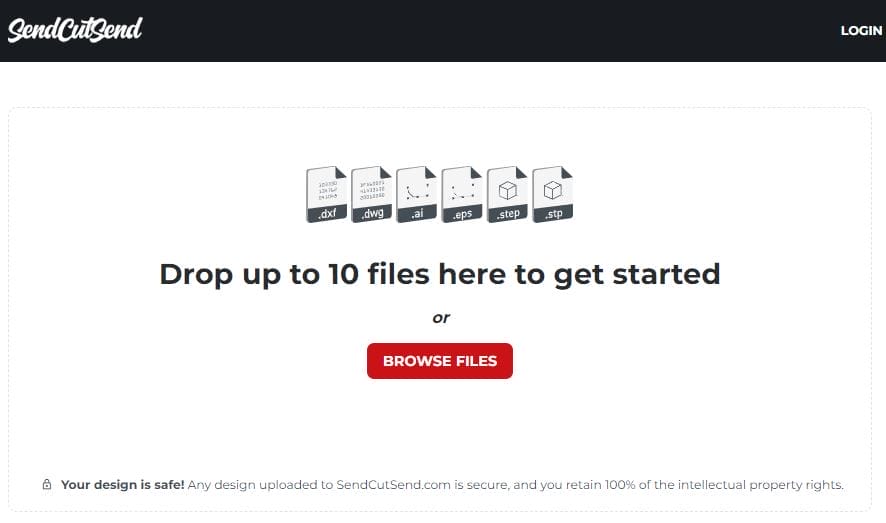 Upload STEP or STP files to SendCutSend's website for an instant quote!