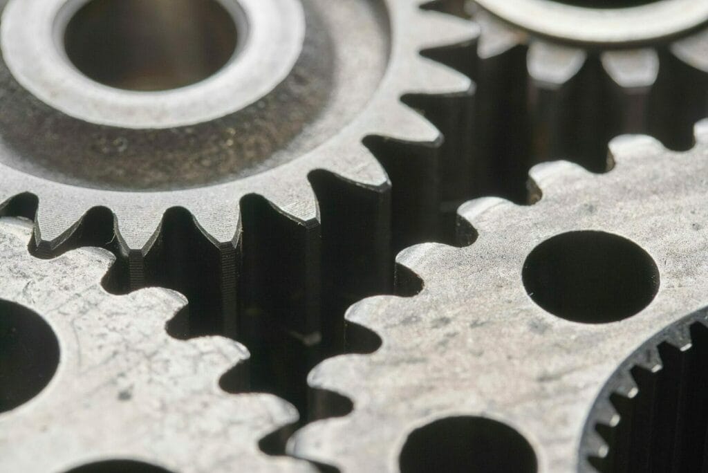 a picture of some laser cut gears that have been cut using a waterjet machine