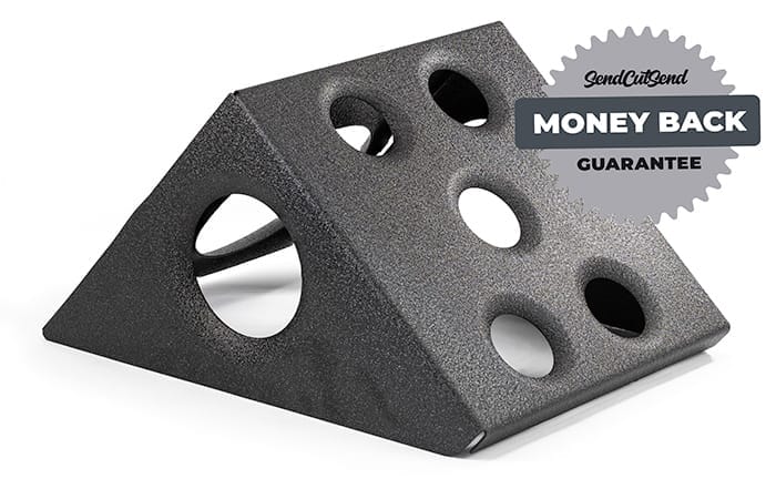 SendCutSend offers a money back guarantee on custom laser cut 5052 aluminum parts