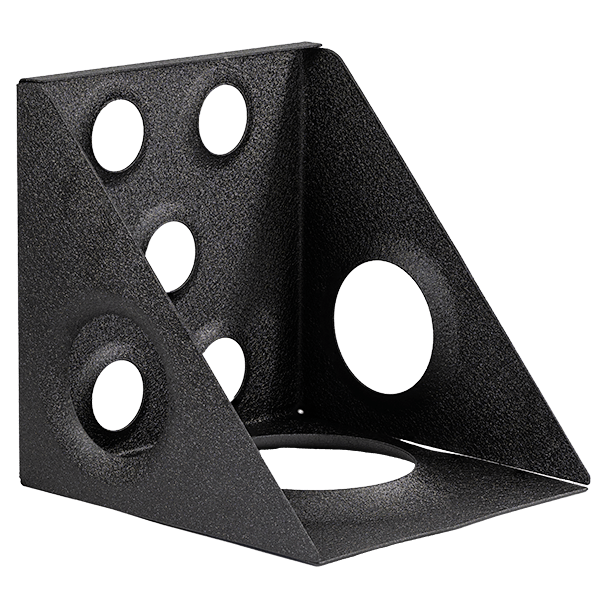 Custom laser cut part with bending, dimple forming, and powder coating