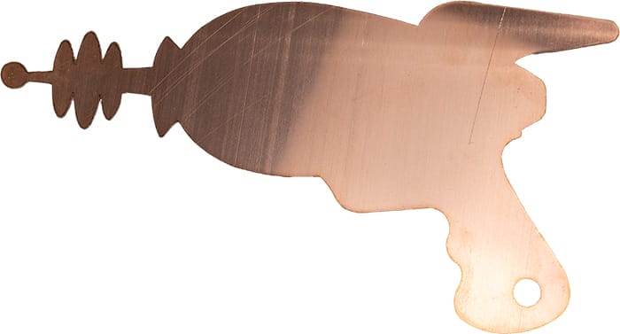 Unfinished copper raw bottom side