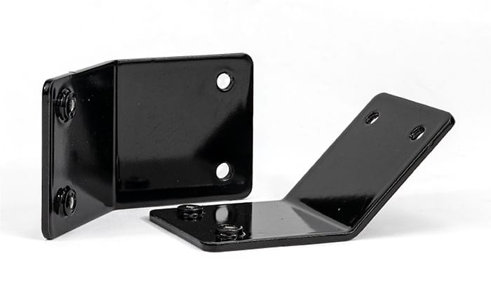 Gloss black powder coating sample from SendCutSend
