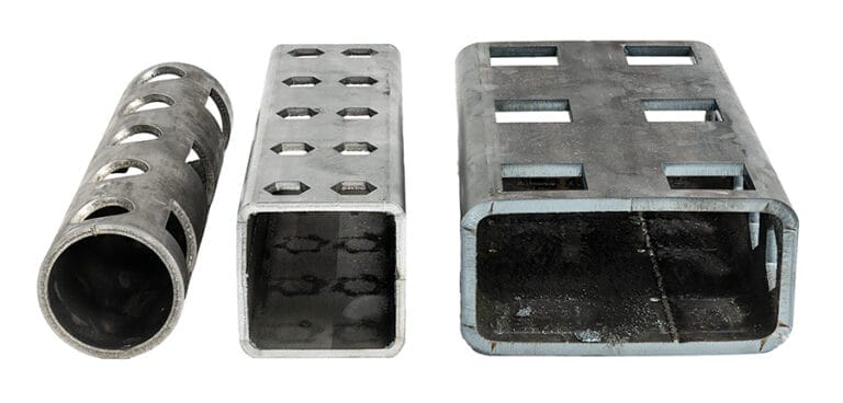Mild steel laser cut tubes in round, square, and rectangle