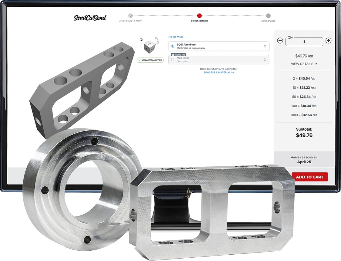 Easily order custom CNC machined parts online. Instant pricing in minutes