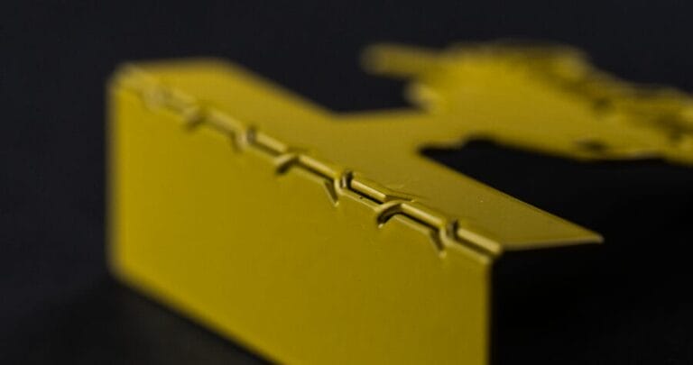 a sample of wave bending sheet metal from a SendCutSend custom part