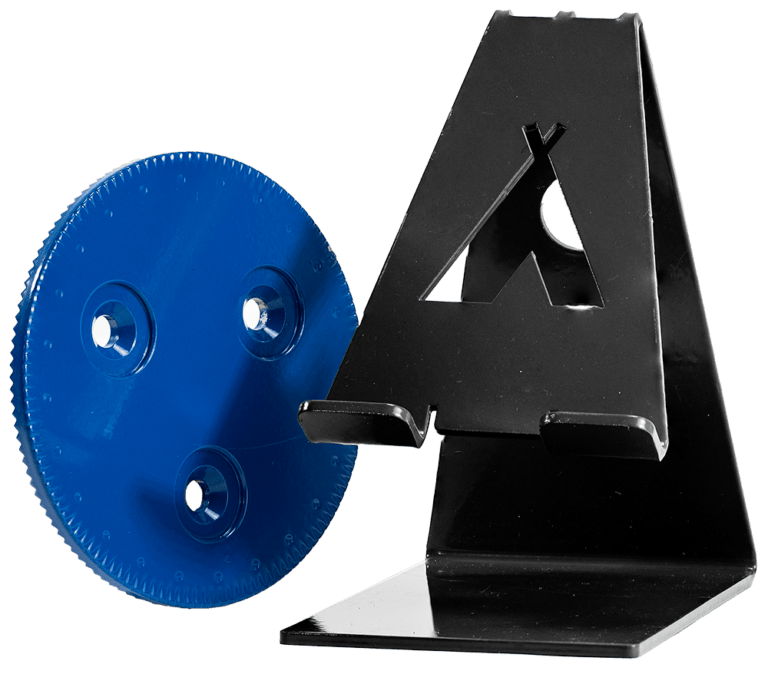 Black and blue powder coated custom parts from sendcutsend